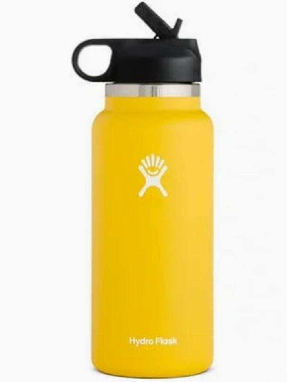NEW Hydro Flask 32OZ Wide Mouth 2.0 Water Bottle, Straw Lid  Sunflower